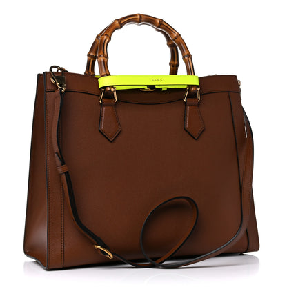 Gucci Wonka Grain Calfskin Medium Diana Tote Bag Cuir Yellow Fluo 4 of 12