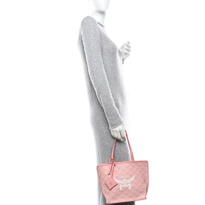 MCM Lauretos Nappa MIni Himmel Shopper Tote Pink Silver Pink 2 of 13