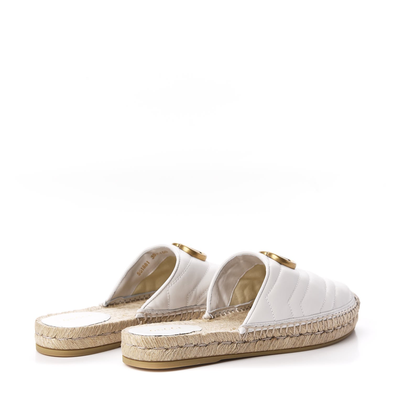 Gucci Nappa Matelasse GG Marmont Espadrille Slippers 38.5 Great White 4 of 9