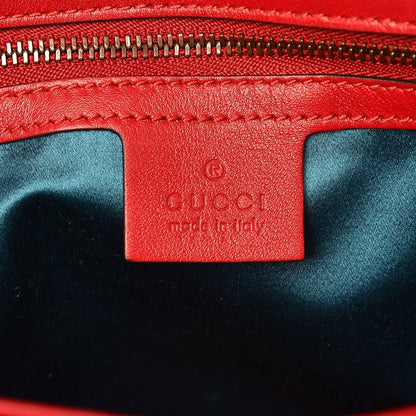 Gucci Velvet Matelasse Medium GG Marmont Shoulder Bag Hibiscus Red 6 of 7