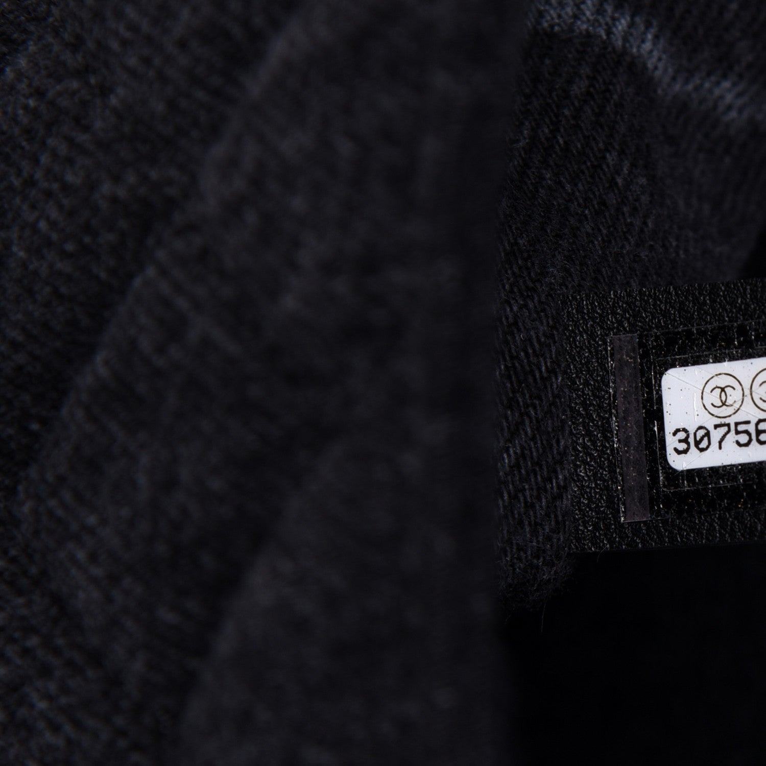 Chanel Denim Quilted CC Print Jumbo Single Flap Black 5 of 5