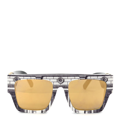 Louis Vuitton X FORNASETTI Acetate Architettura Sunglasses Z1575W Black White 2 of 7