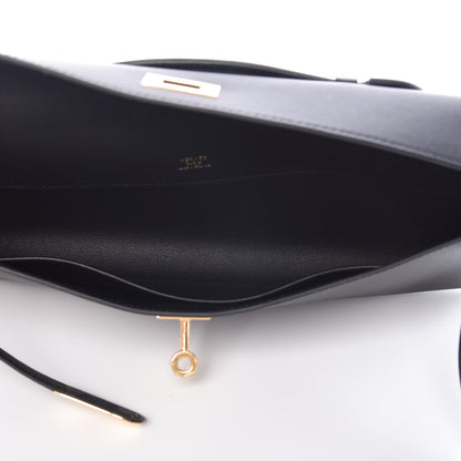 Hermes Swift Kelly Cut Clutch Pochette Black 5 of 9