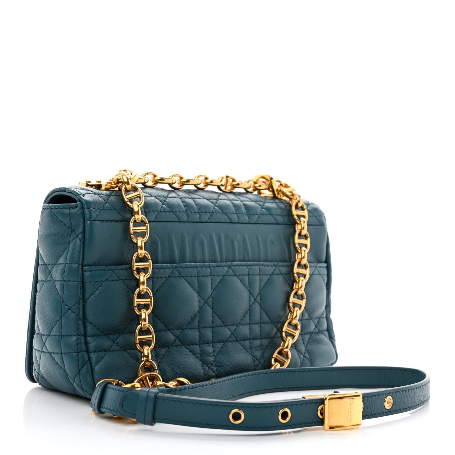 Christian Dior Lambskin Cannage Small Caro Bag Deep Ocean 3 of 11