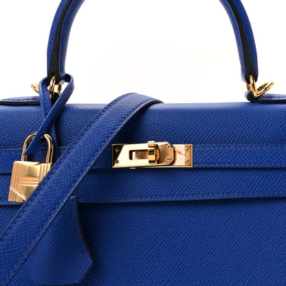 Hermes Epsom Kelly Sellier 25 Bleu Royal 13 of 19