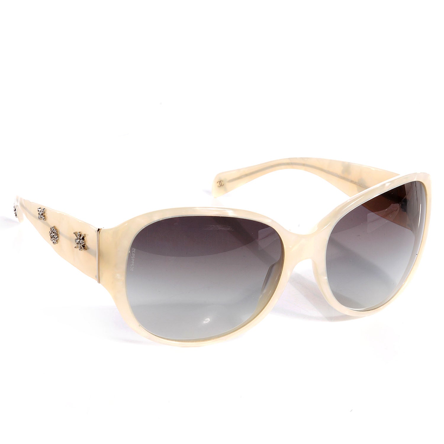 Chanel Resin Crystal CC Logo Sunglasses White 5150-B 3 of 5