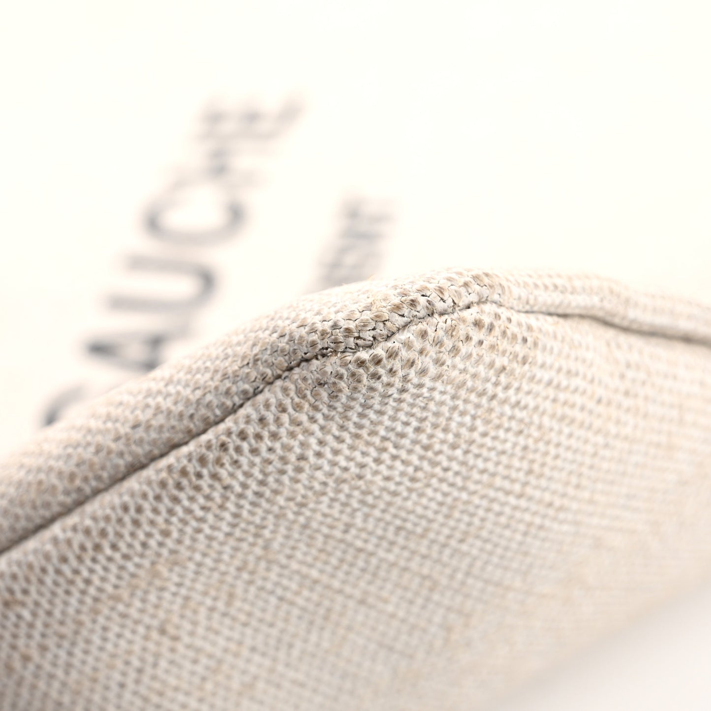 Linen Canvas Rive Gauche Zipped Pouch Optic White