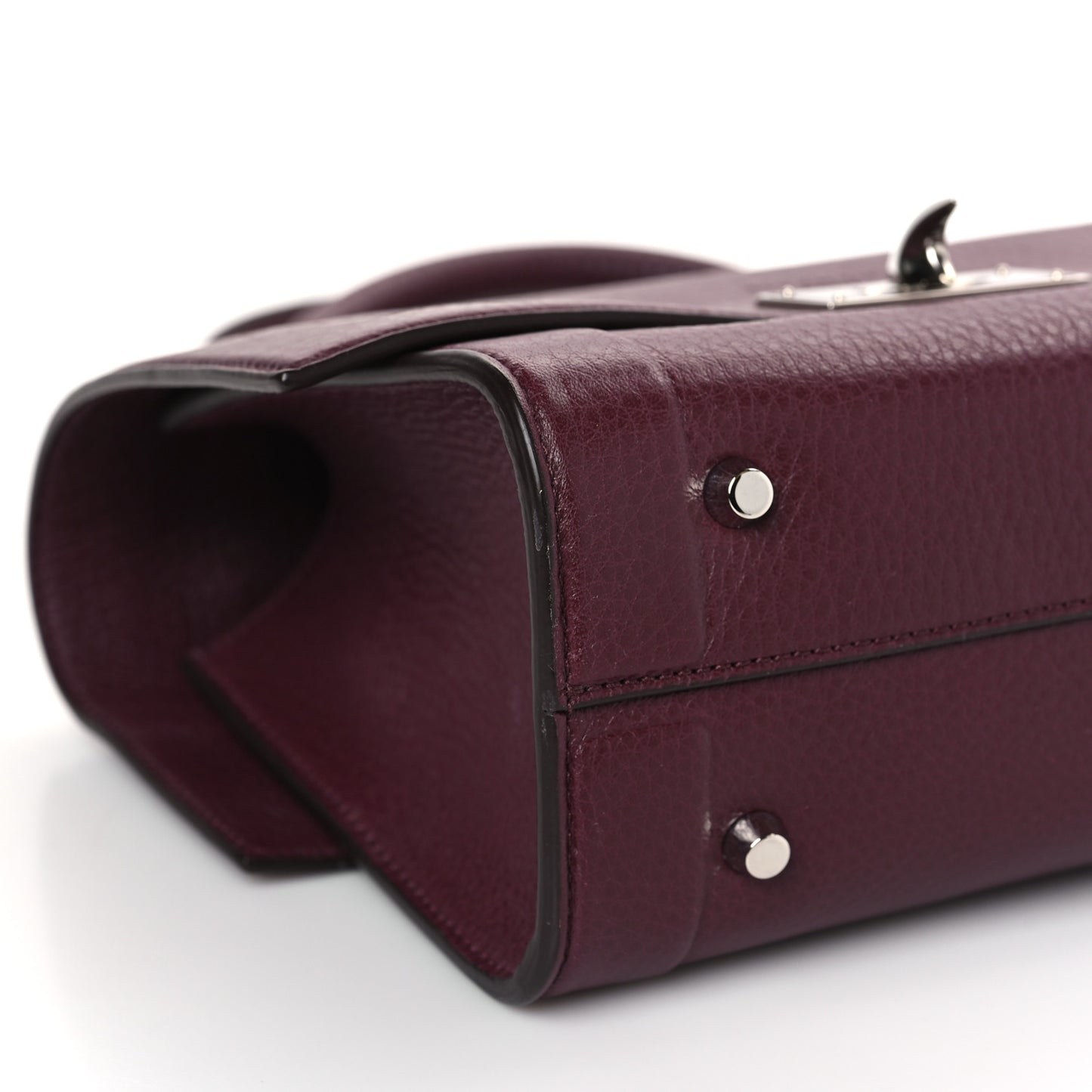Grained Calfskin Mini Shark Lock Oxblood Red