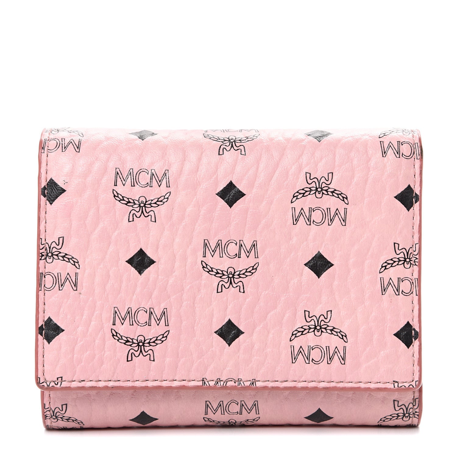 MCM Visetos Trifold Wallet Pink 1 of 10