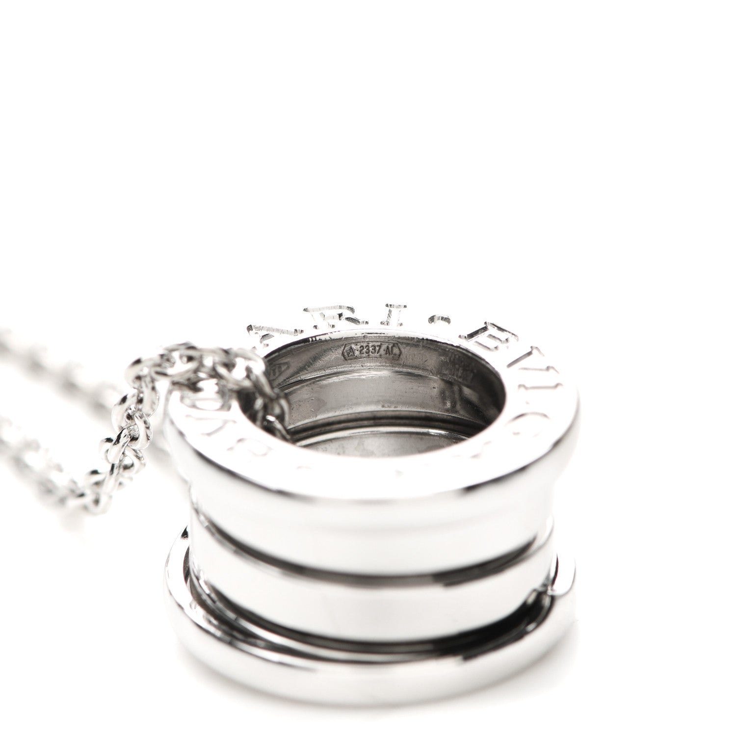 Bulgari 18K White Gold B.Zero1 Pendant Necklace 5 of 7