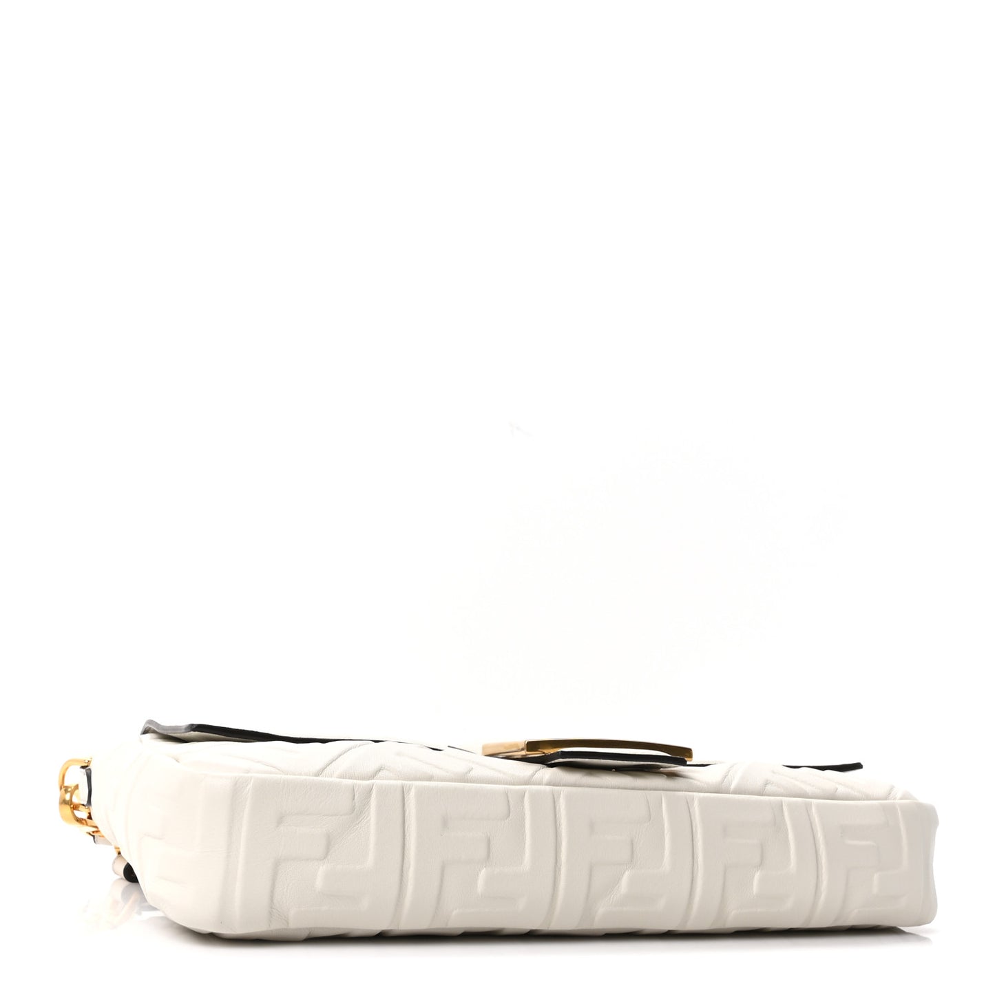 Nappa FF 1974 Embossed Large Baguette White