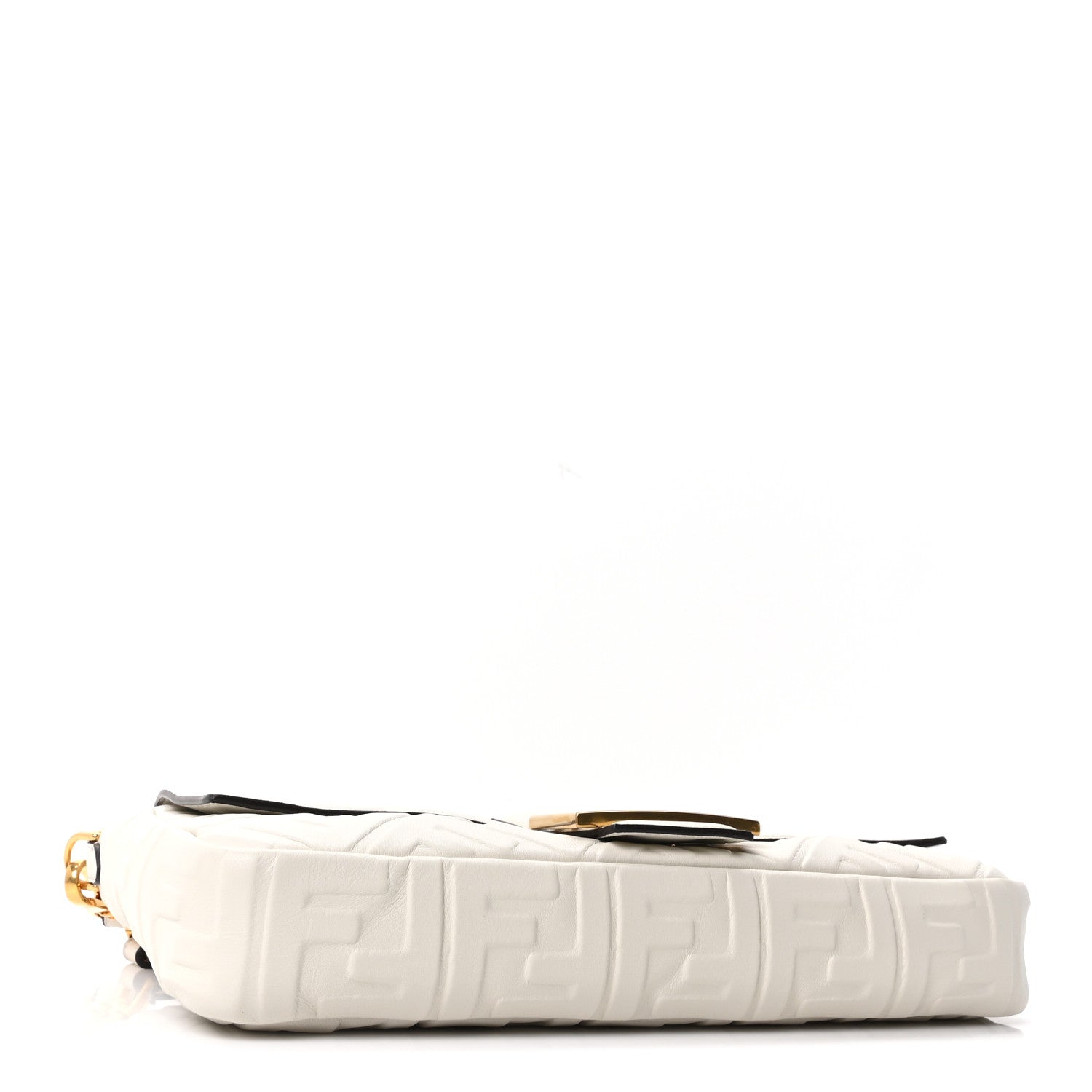 Fendi Nappa FF 1974 Embossed Large Baguette White 4 of 10