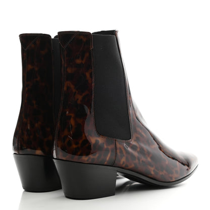 Saint Laurent Patent Tartaruga Chelsea Boots 37 Manto Naturale 4 of 10
