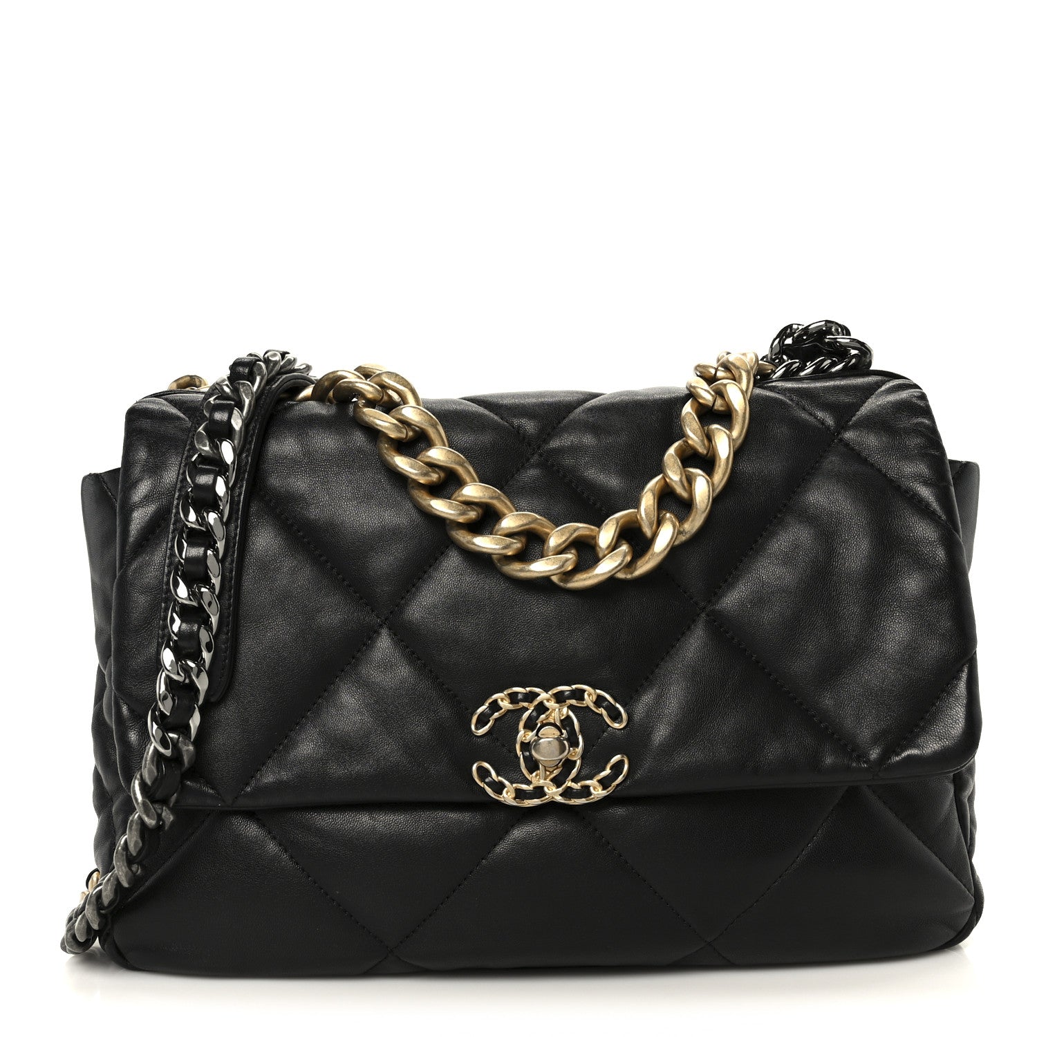Chanel Lambskin Quilted Large Chanel 19 Flap Black 1 of 11