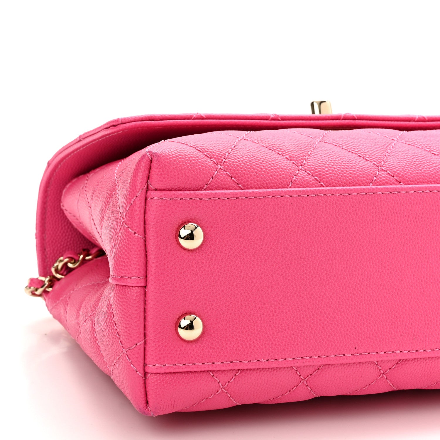 Chanel Caviar Quilted Mini Coco Handle Flap Rose 9 of 10