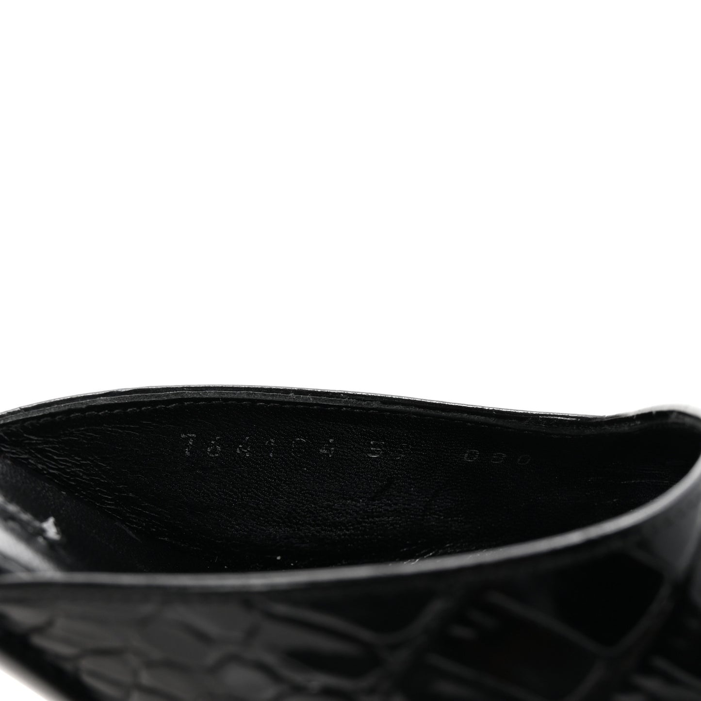 Calfskin Crocodile Embossed Mallory Mules 39 Black