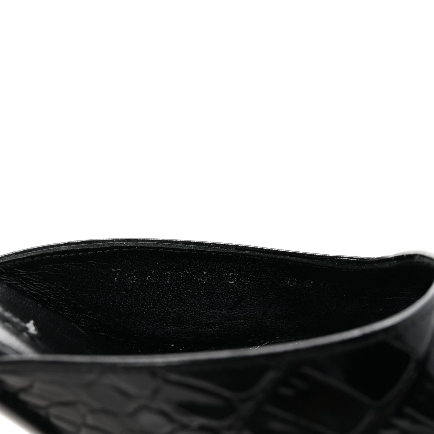 Gucci Calfskin Crocodile Embossed Mallory Mules 39 Black 9 of 10