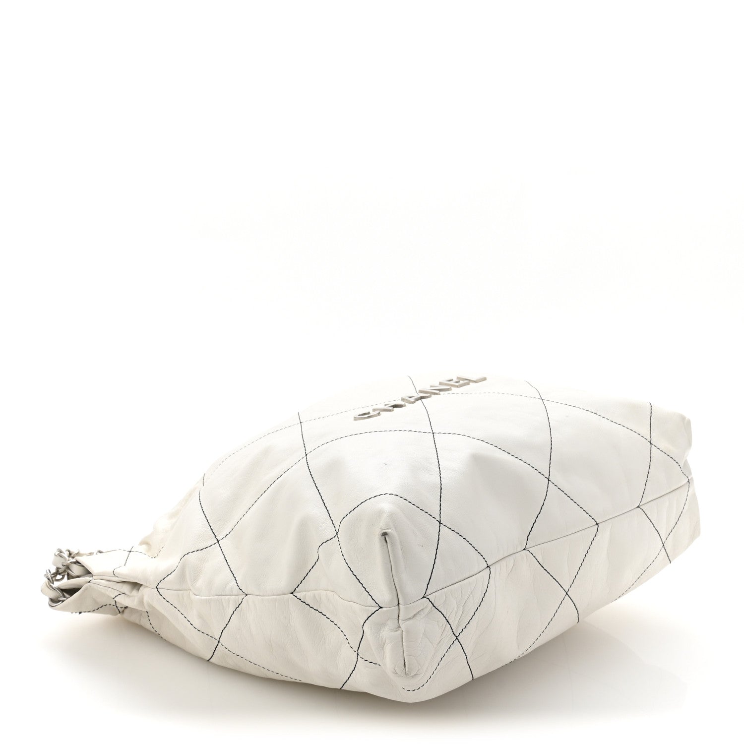 Chanel Shiny Calfskin Quilted Small Chanel 22 White Black 5 of 15