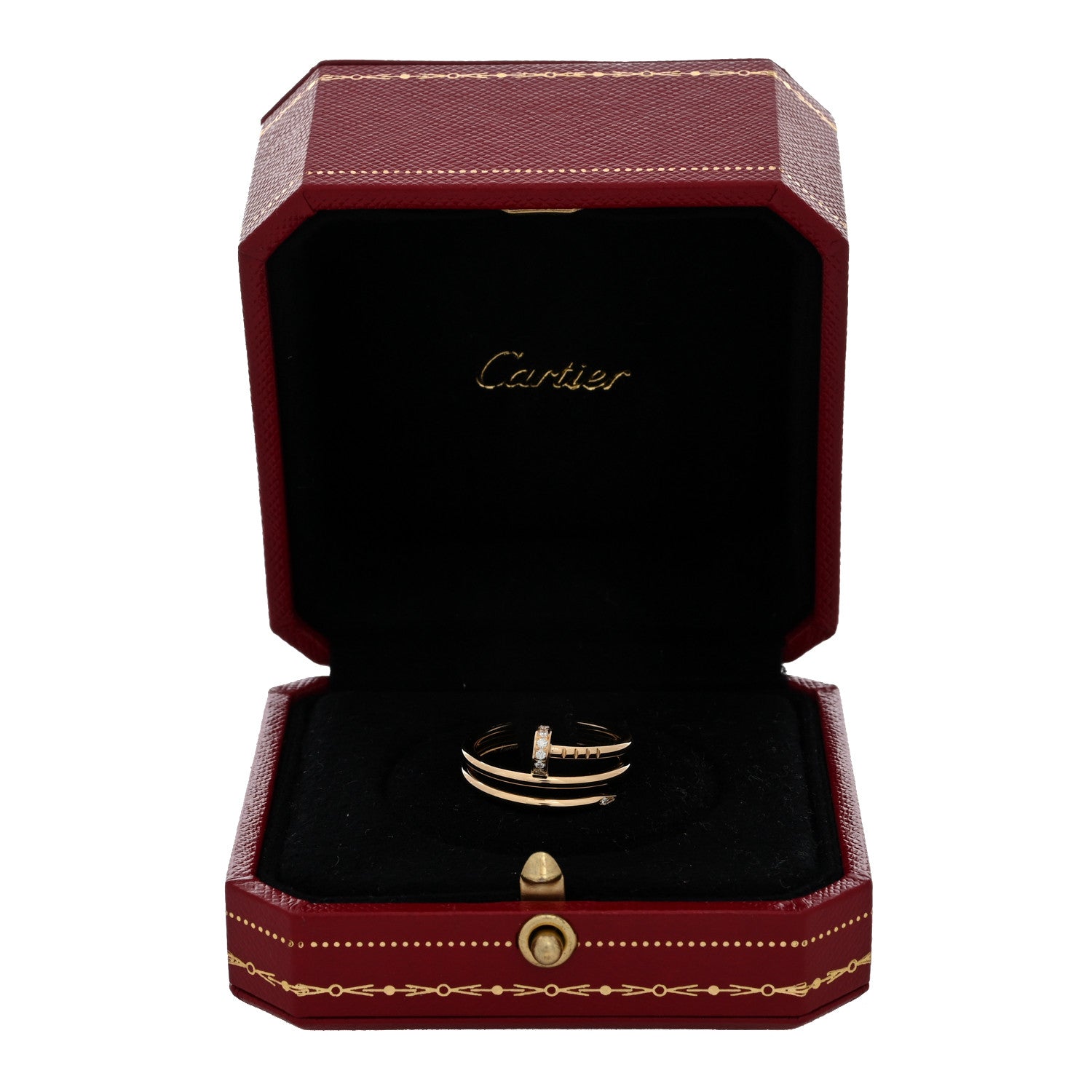 Cartier 18K Yellow Gold Diamond Double Juste Un Clou Ring 53 6.5 5 of 5