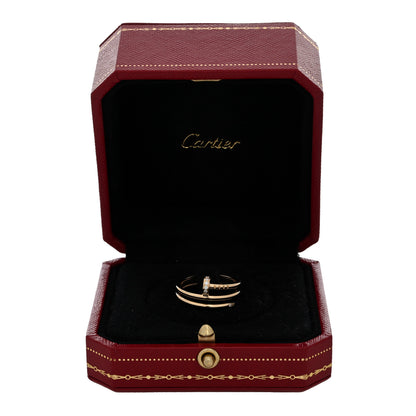 Cartier 18K Yellow Gold Diamond Double Juste Un Clou Ring 53 6.5 5 of 5
