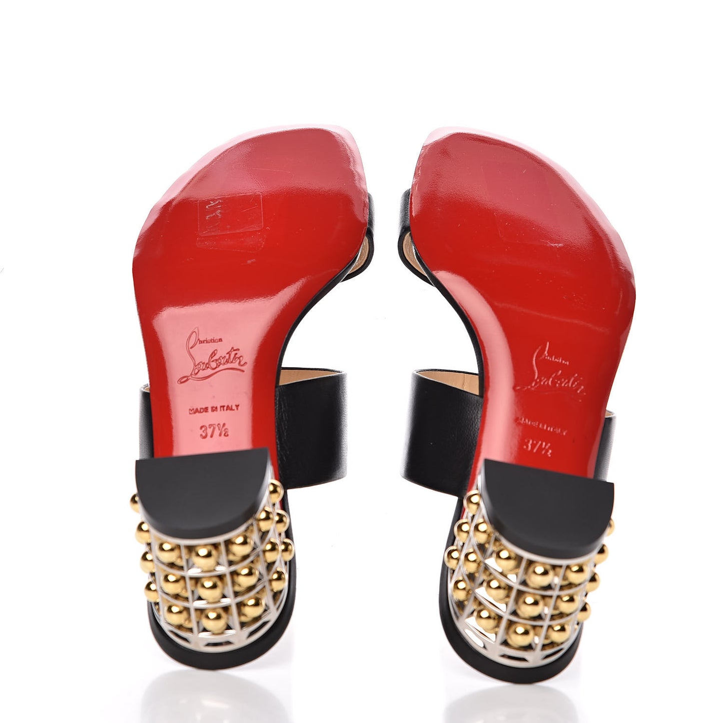 Nappa Vasa Opticat 55 Slide Sandals 37.5 Black Gold