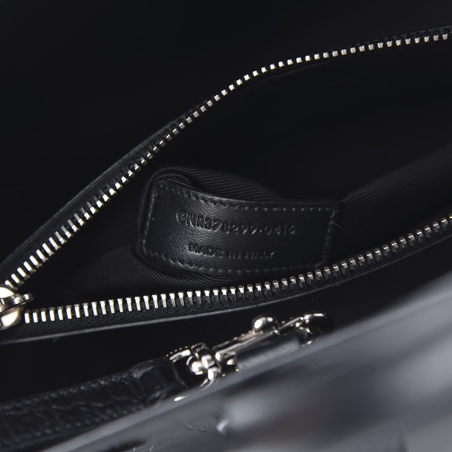 Saint Laurent Calfskin Crocodile Embossed Small Sac de Jour Black 7 of 12