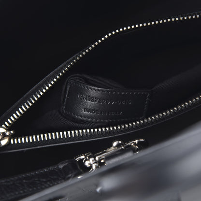 Saint Laurent Calfskin Crocodile Embossed Small Sac de Jour Black 7 of 12