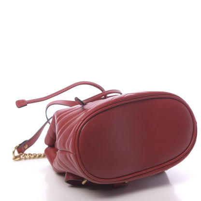 Gucci Calfskin Matelasse GG Marmont Flap Backpack Hibiscus Red 3 of 9