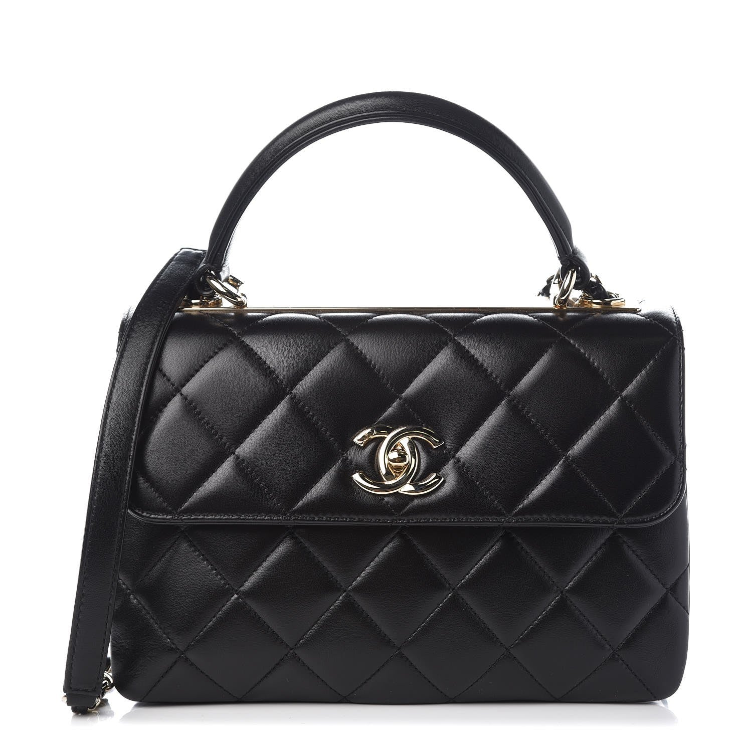 Chanel Lambskin Quilted Small Trendy CC Dual Handle Flap Bag Black 1 of 7
