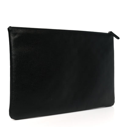 Chanel Caviar Studded Medium Deauville Pouch Black 3 of 11