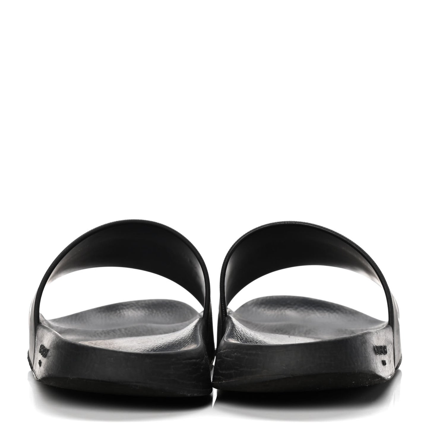 Rubber Logo Pool Slide Sandals 38 Black