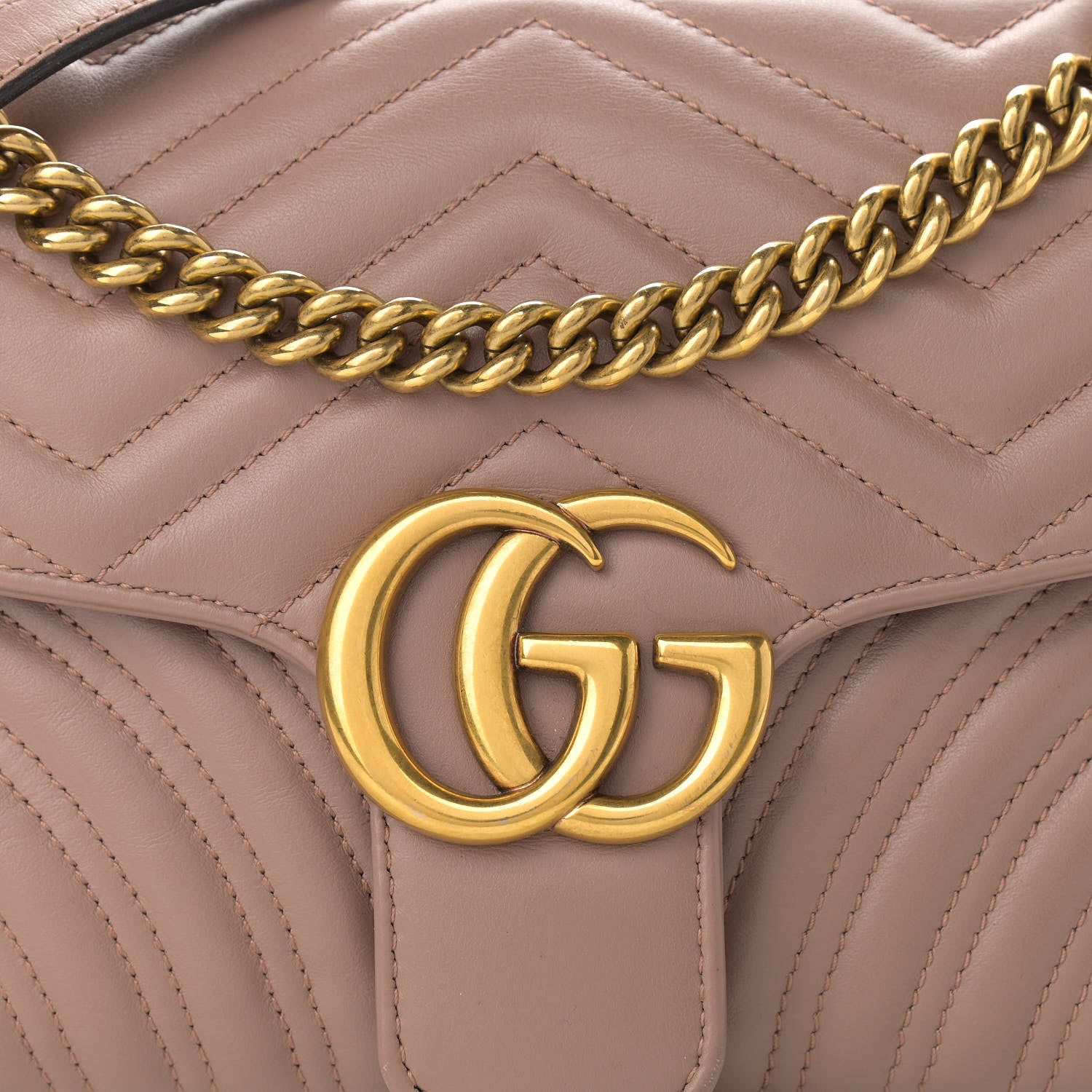 Gucci Calfskin Matelasse Small GG Marmont Shoulder Bag Porcelain Rose 8 of 12