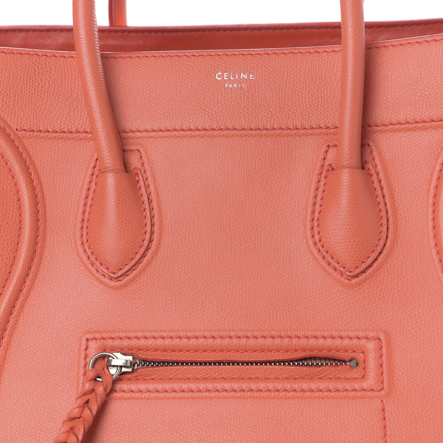 Celine Shiny Grained Calfskin Medium Phantom Luggage Coral 9 of 9