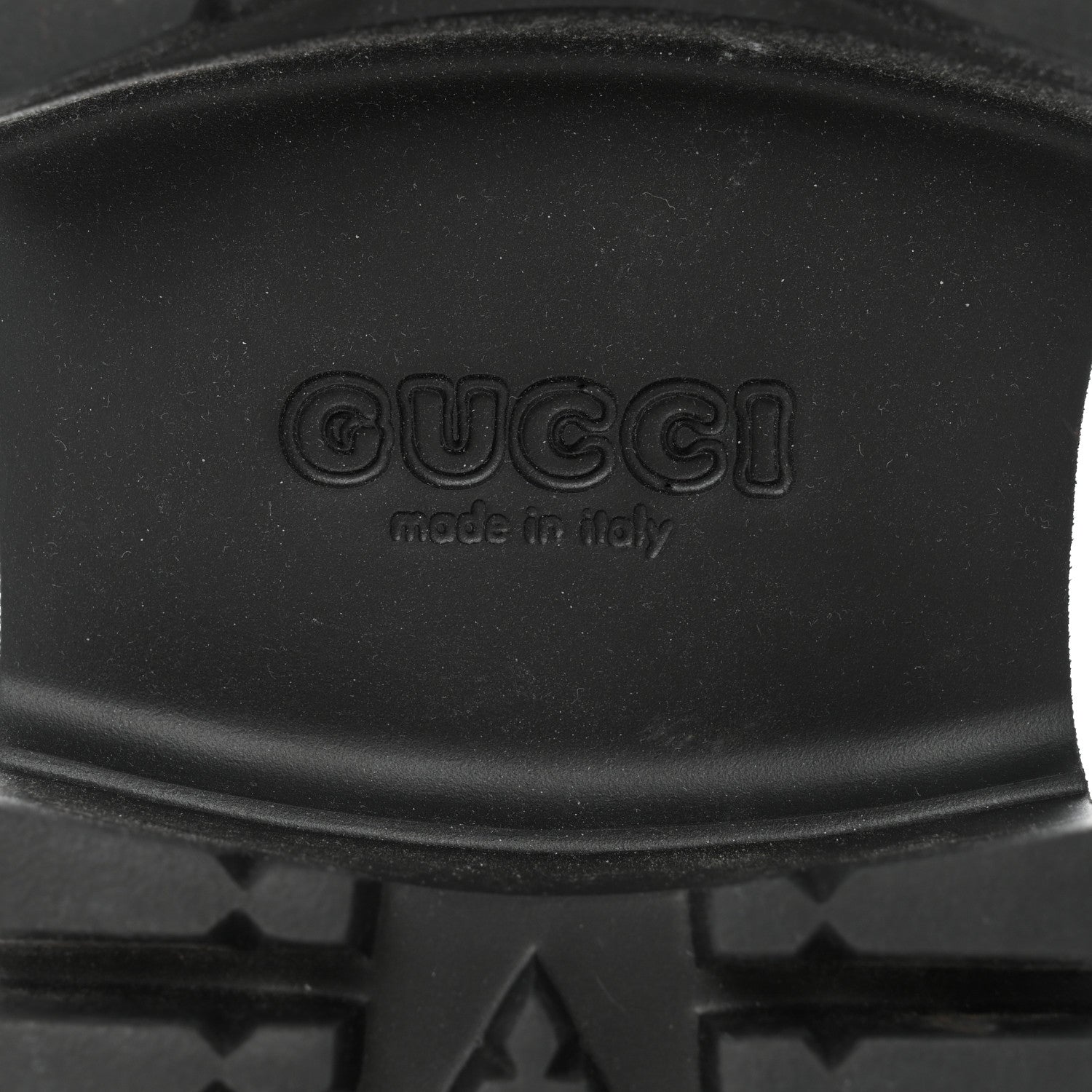 Gucci Rubber GG Monogram Perforated Elea Platform 55mm Lug Sole Sandals 40 Black 8 of 9