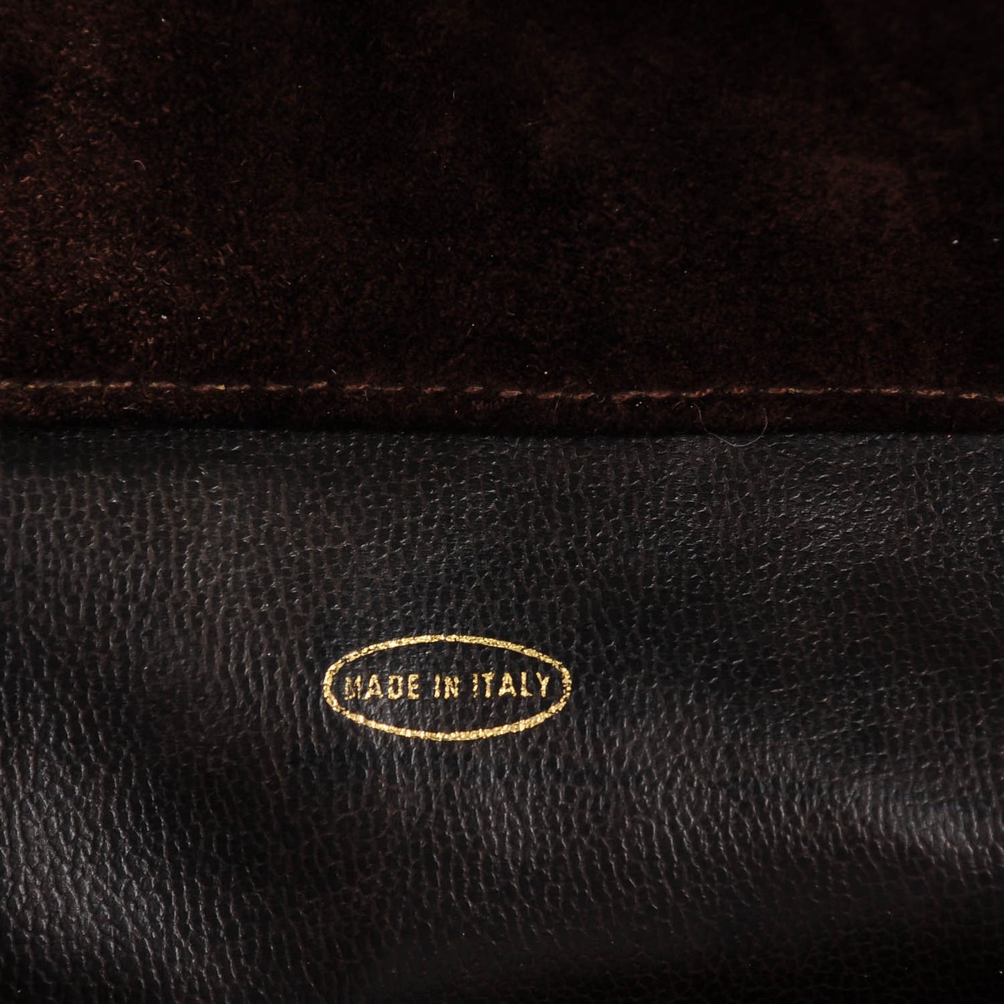 Suede CC Drawstring Shoulder Bag Dark Brown