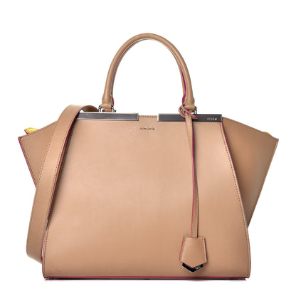 Fendi Vitello Dolce Shiny Nappa Petite 3Jours Tote Cuoio Lime 1 of 10