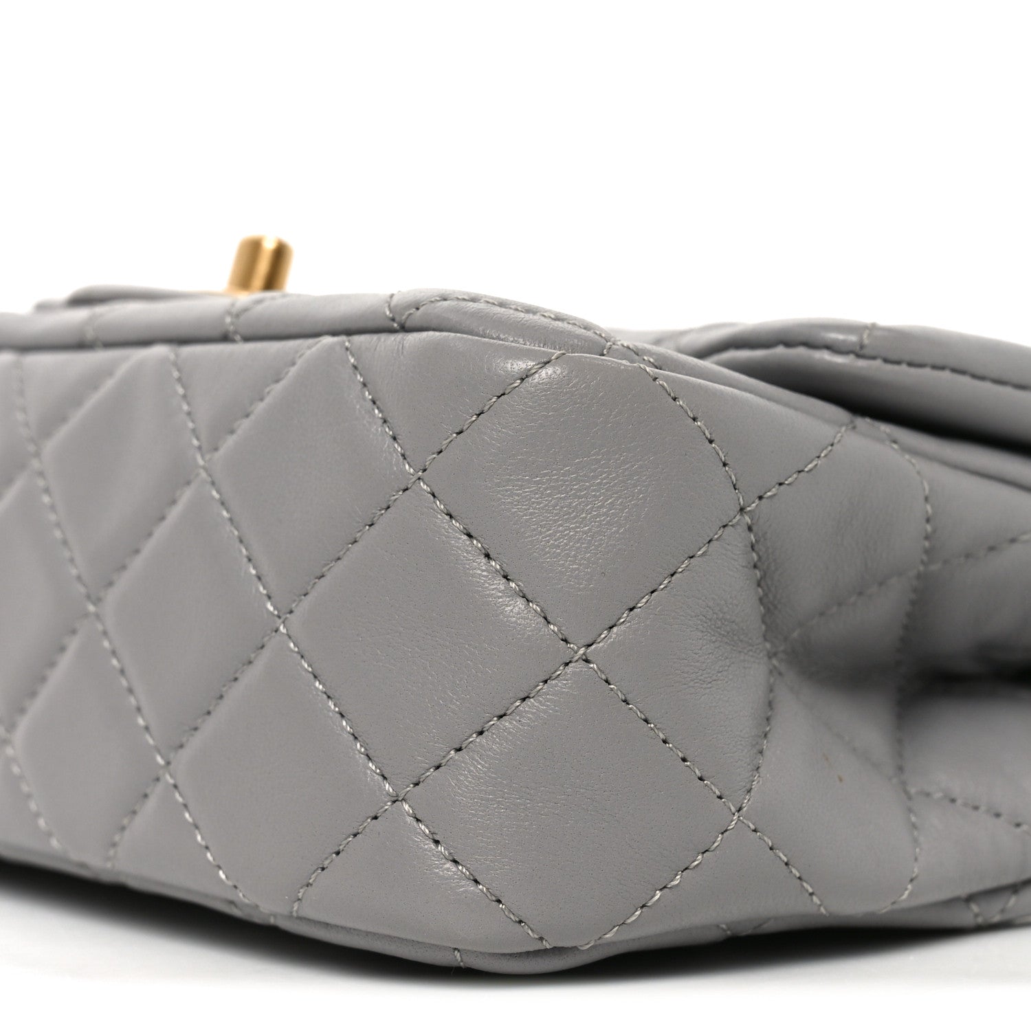Chanel Lambskin Quilted Mini Rectangular Pearl Crush Flap Grey 9 of 10