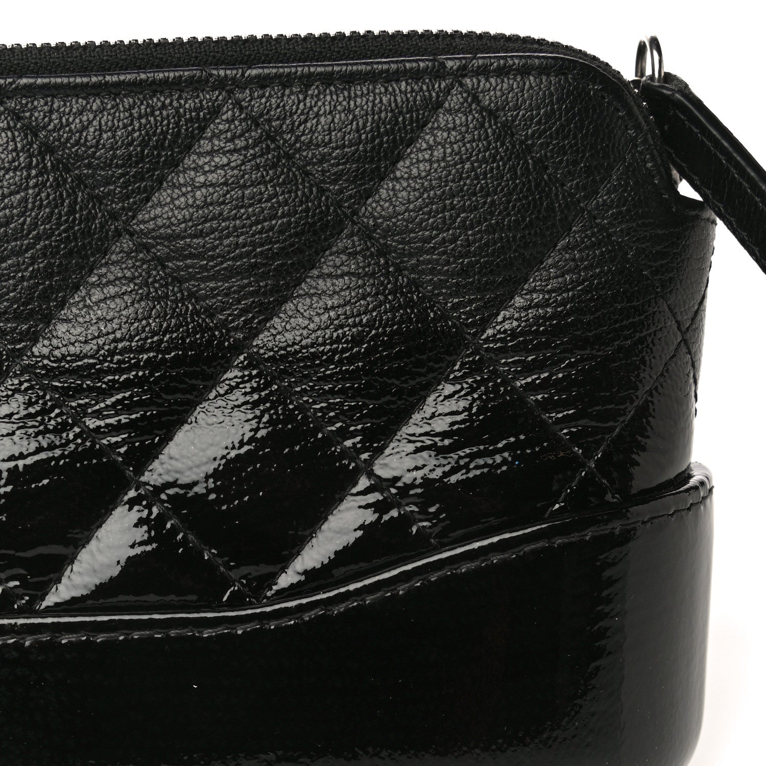 Chanel Patent Goatskin Quilted Small Gabrielle Clutch With Chain Black 14 of 16