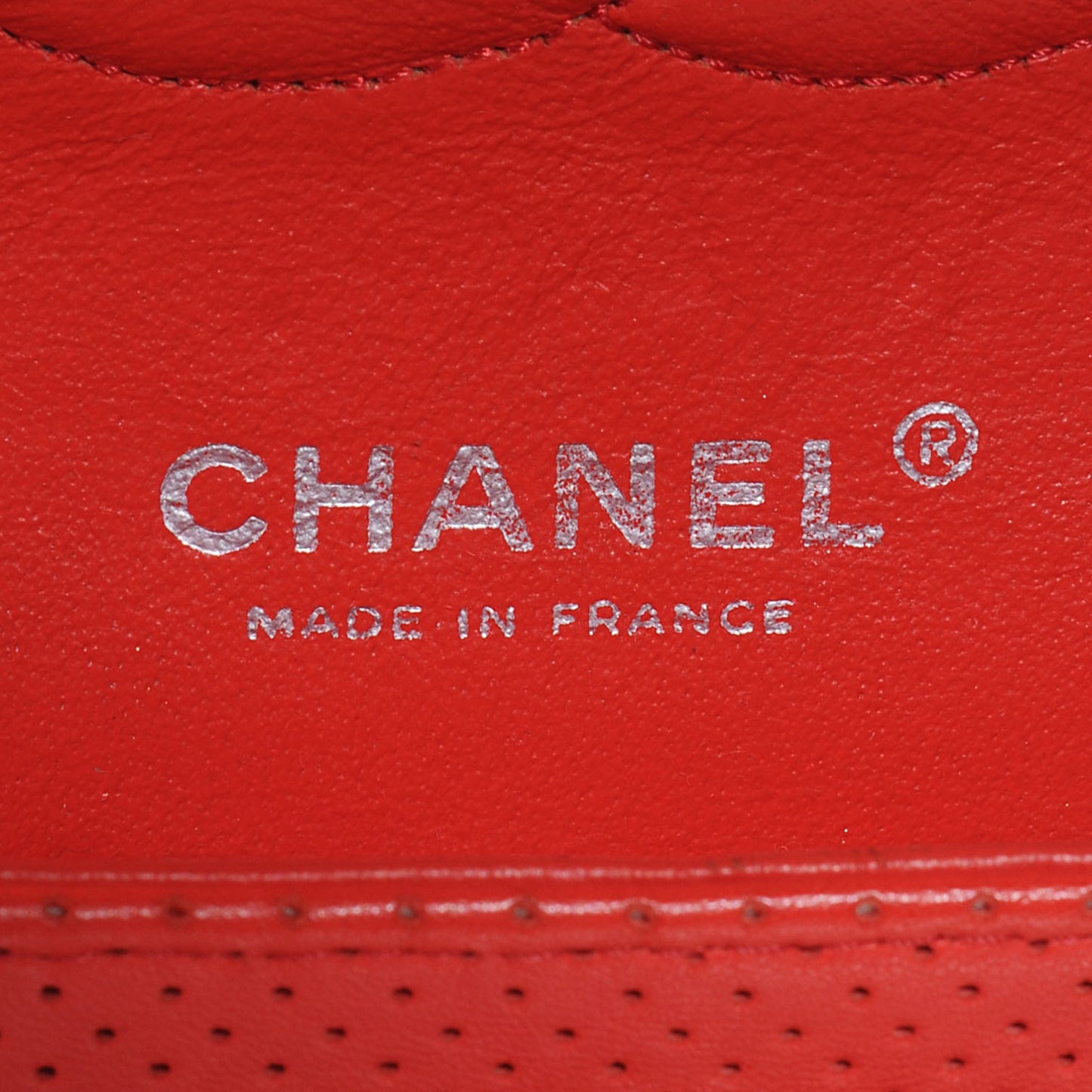 Lambskin Perforated Double Flap Medium Red