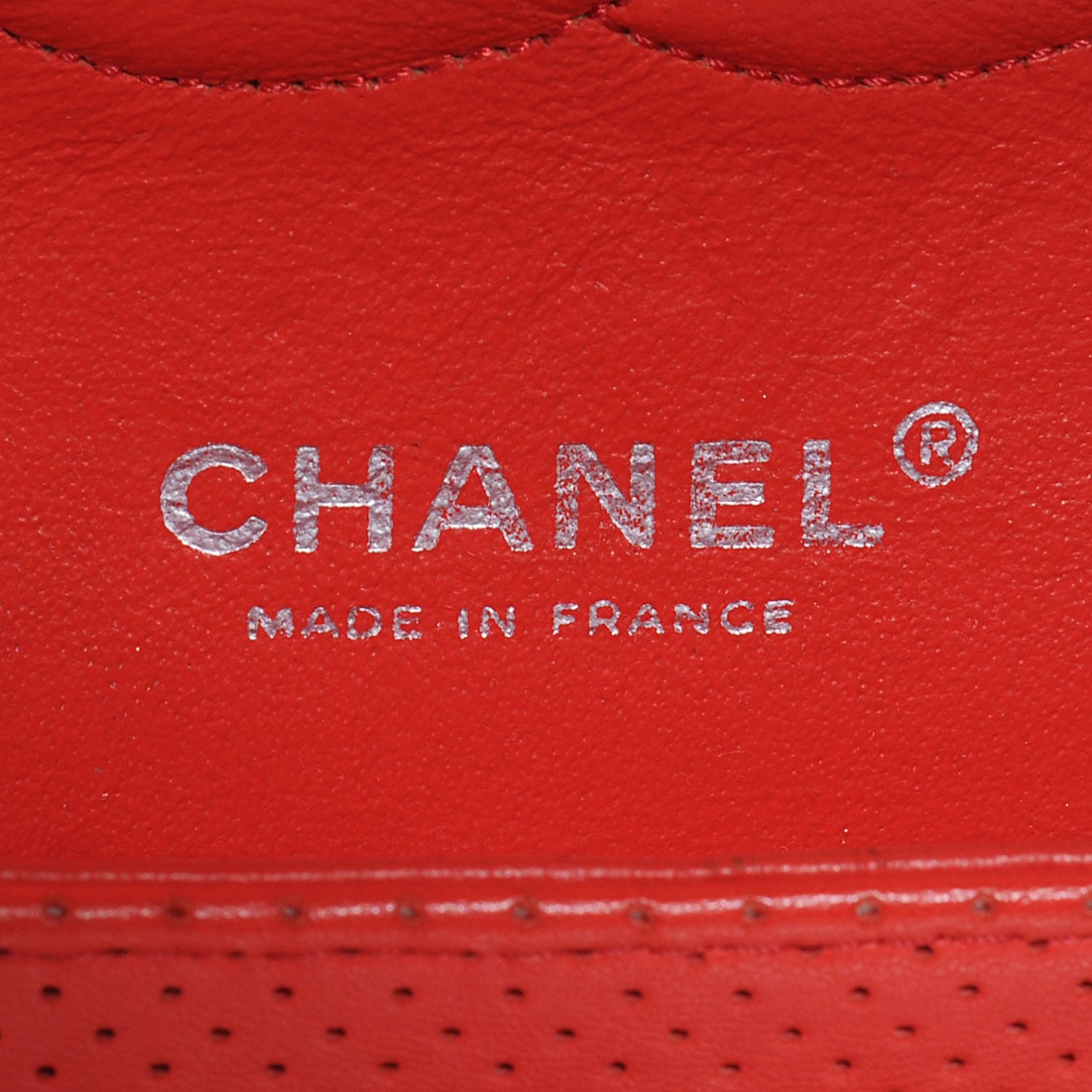 Chanel Lambskin Perforated Double Flap Medium Red 3 of 9