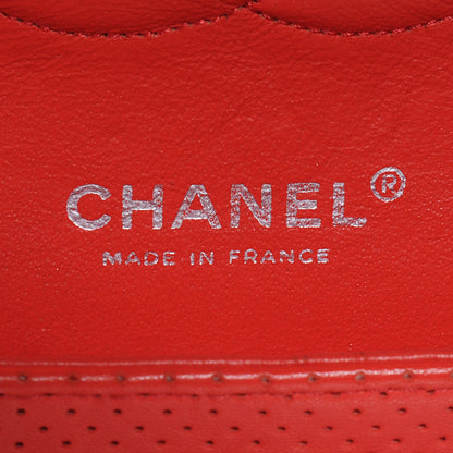 Chanel Lambskin Perforated Double Flap Medium Red 3 of 9