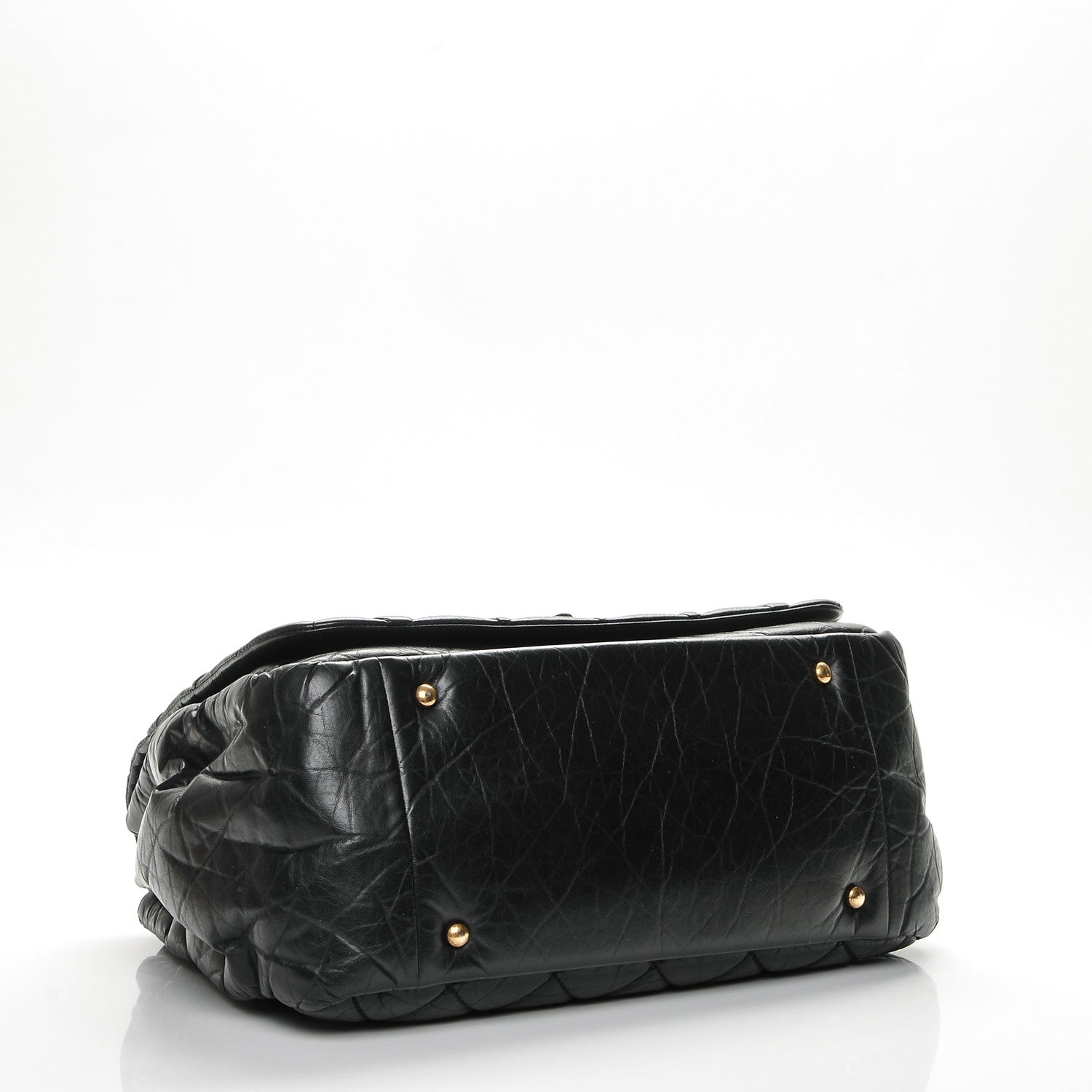 Chanel Aged Calfskin Quilted Large Pondichery Flap Black 3 of 7