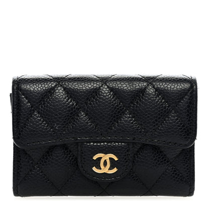 Chanel Caviar Quilted Flap Card Holder Wallet Black 1 of 8