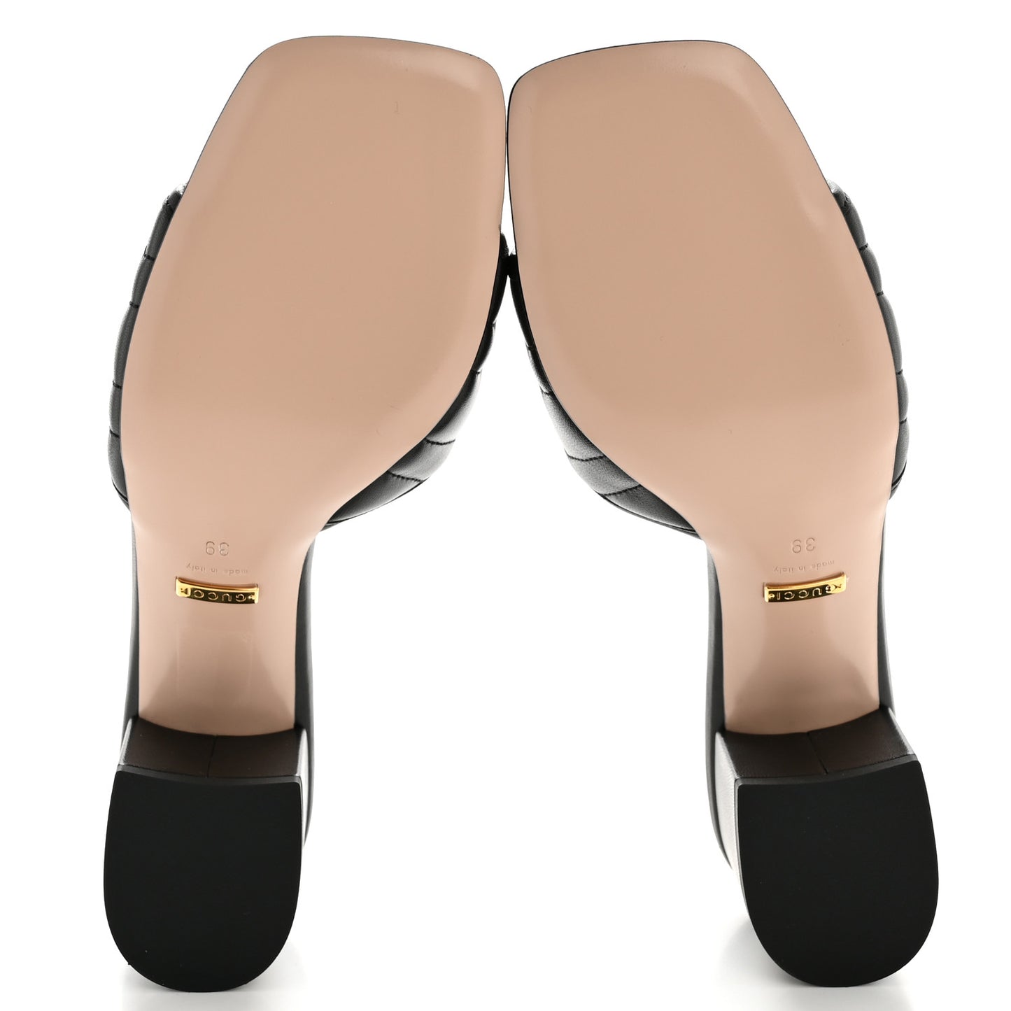 Nappa Matelasse GG Marmont 55mm Slide Sandals 39 Black