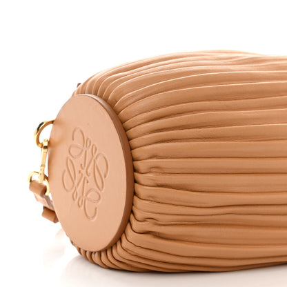 Loewe Lambskin Pleated Bracelet Pouch Shoulder Bag Warm Desert 9 of 10