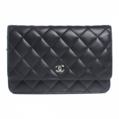 Chanel Lambskin Quilted Wallet On Chain WOC Black 1 of 8