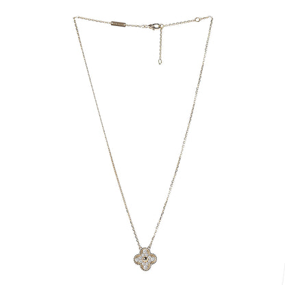 Van Cleef & Arpels 18K Yellow Gold Diamond Vintage Alhambra Pendant Necklace 3 of 6