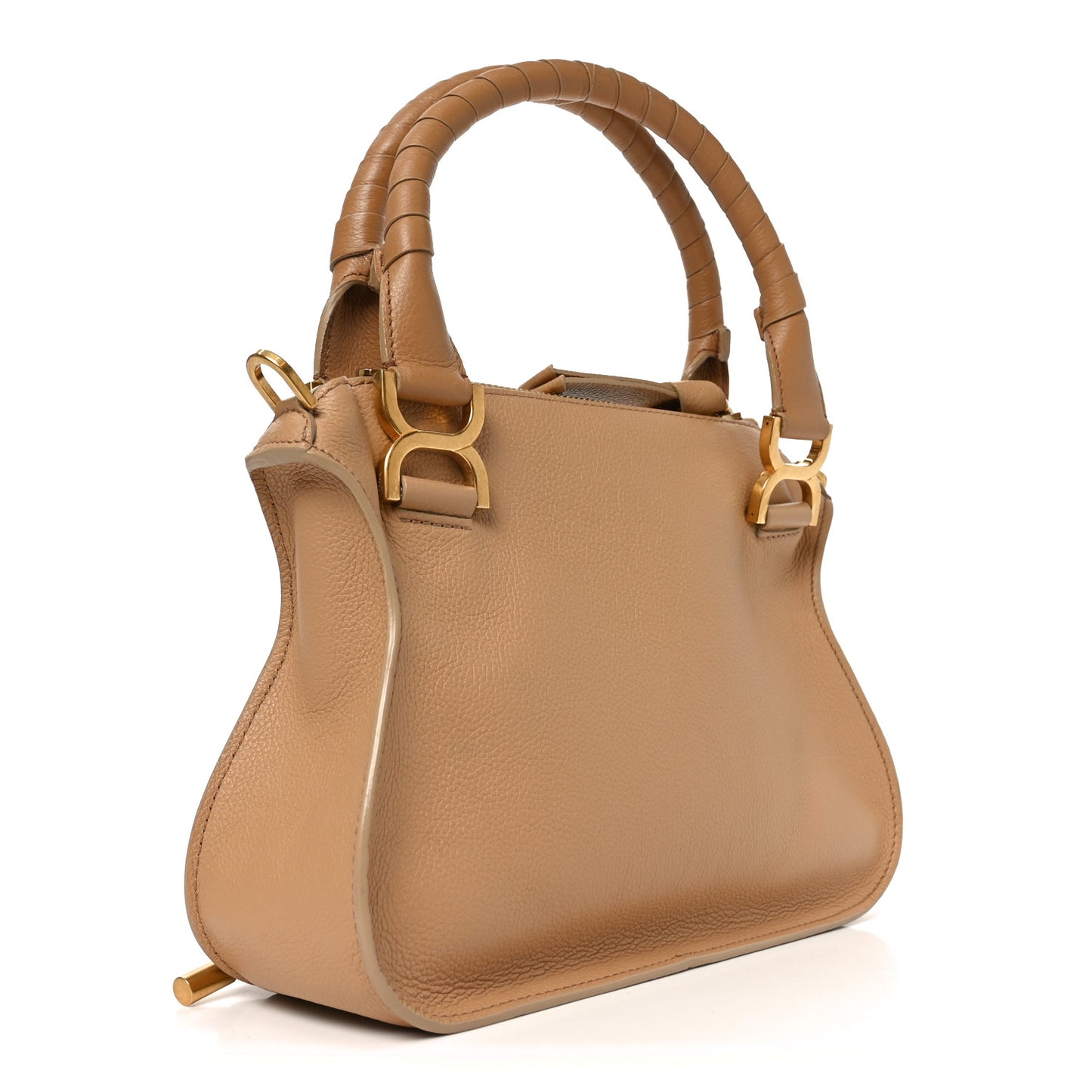 Calfskin Small Marcie Satchel Milky Brown