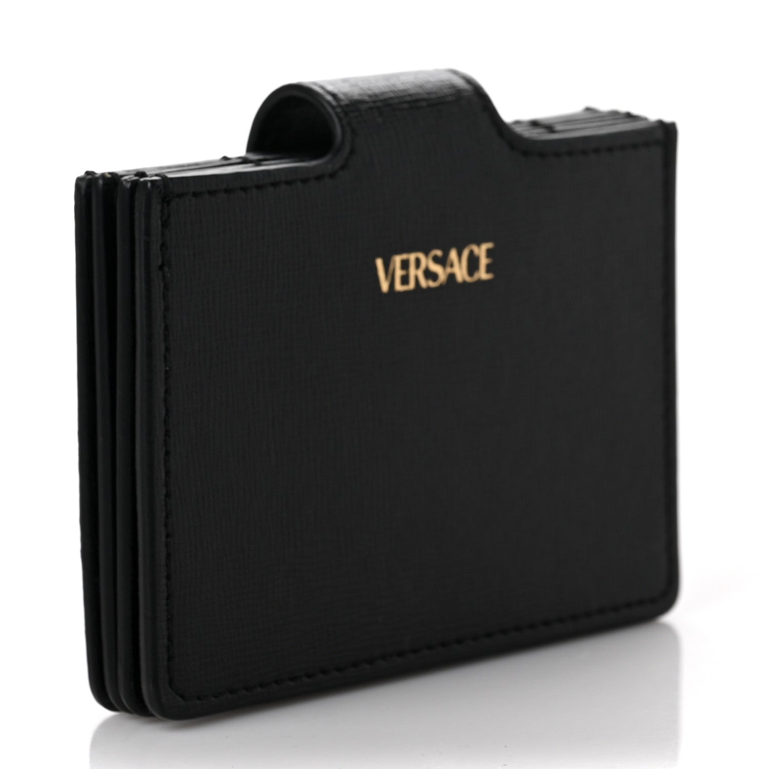 Versace Calfskin Virtus Gusset Wallet Black 3 of 6