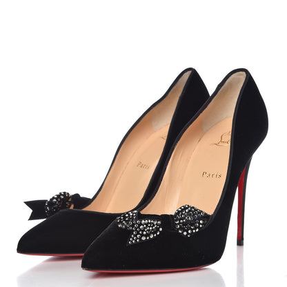 Christian Louboutin Velvet Madame Menule Bow 100 Pumps 41 black 3 of 9